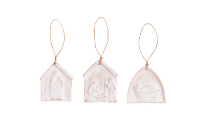 nativity lace ornaments