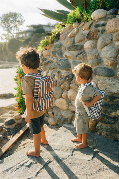 Green Checkered Mini Backpack