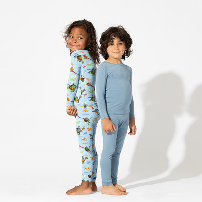 Oasis Teal Bamboo Kids Pajamas