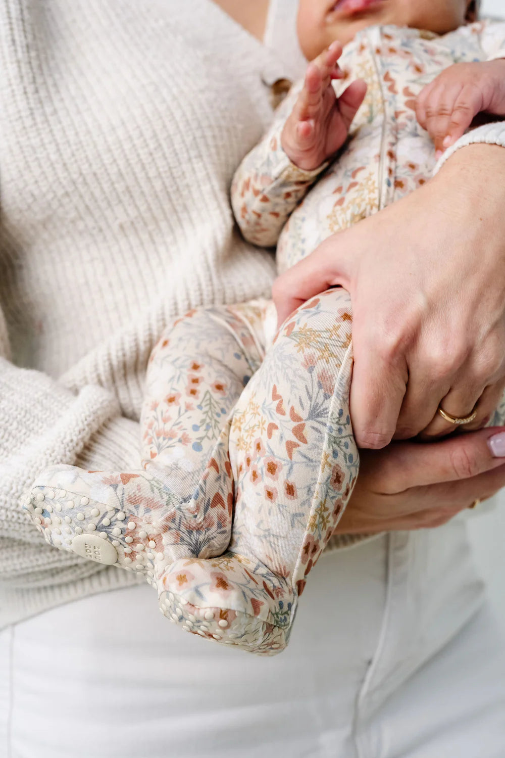 pearl zipper footies