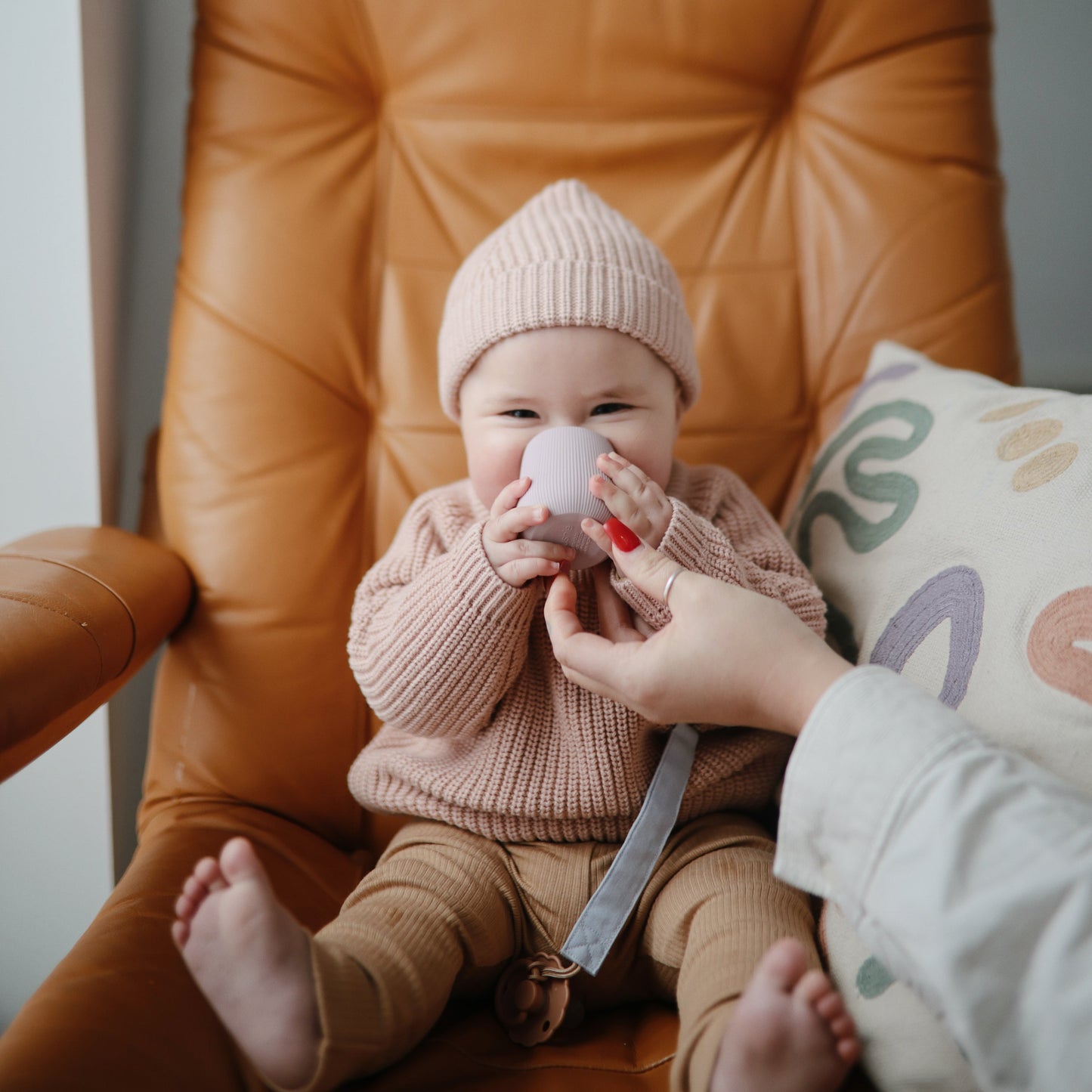 Linen Pacifier Clip 2-Pack - Ivory Soul