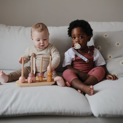 Linen Pacifier Clip 2-Pack - Ivory Soul