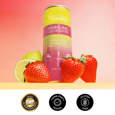 strawberry lemonade sparkling electrolytes, 12 pack