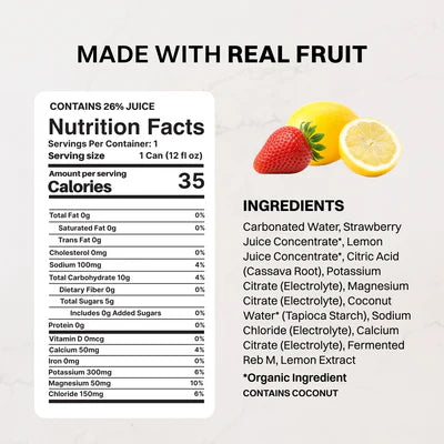 strawberry lemonade sparkling electrolytes, 12 pack