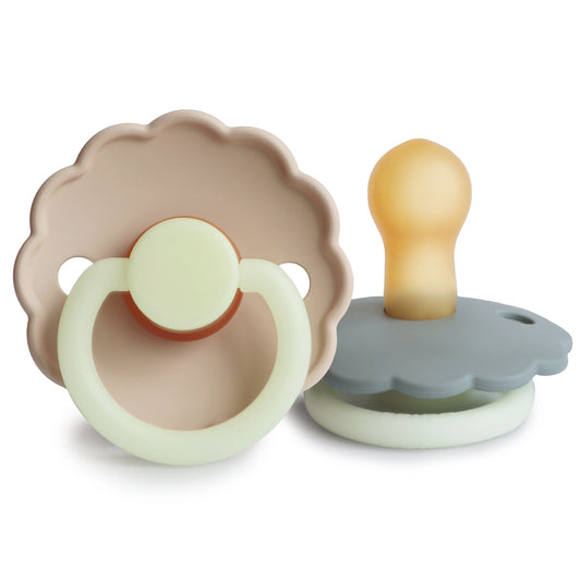 FRIGG Daisy Night Natural Rubber Pacifier 2-Pack - Ivory Soul