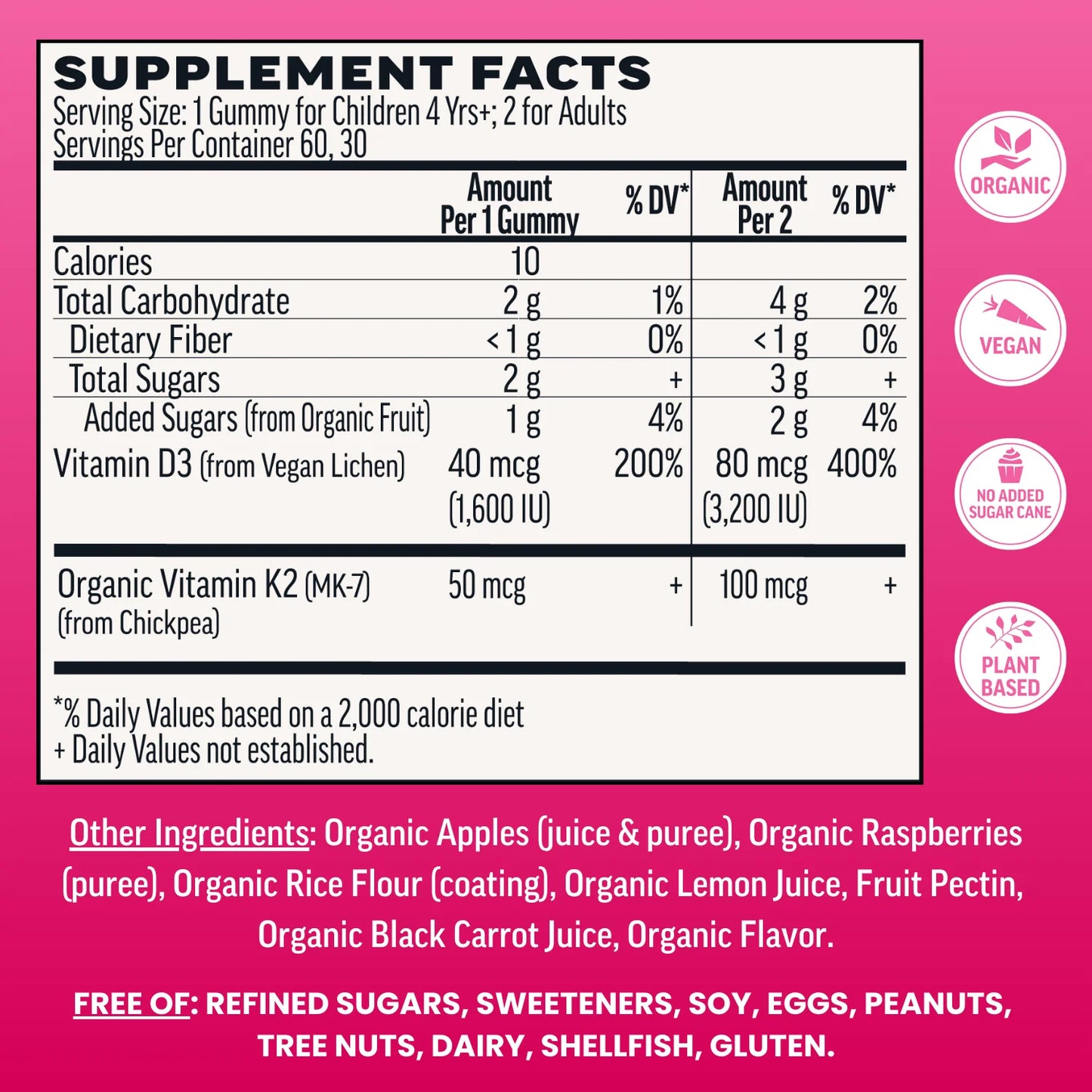 kids + adults vitamin d3 + k2 gummies