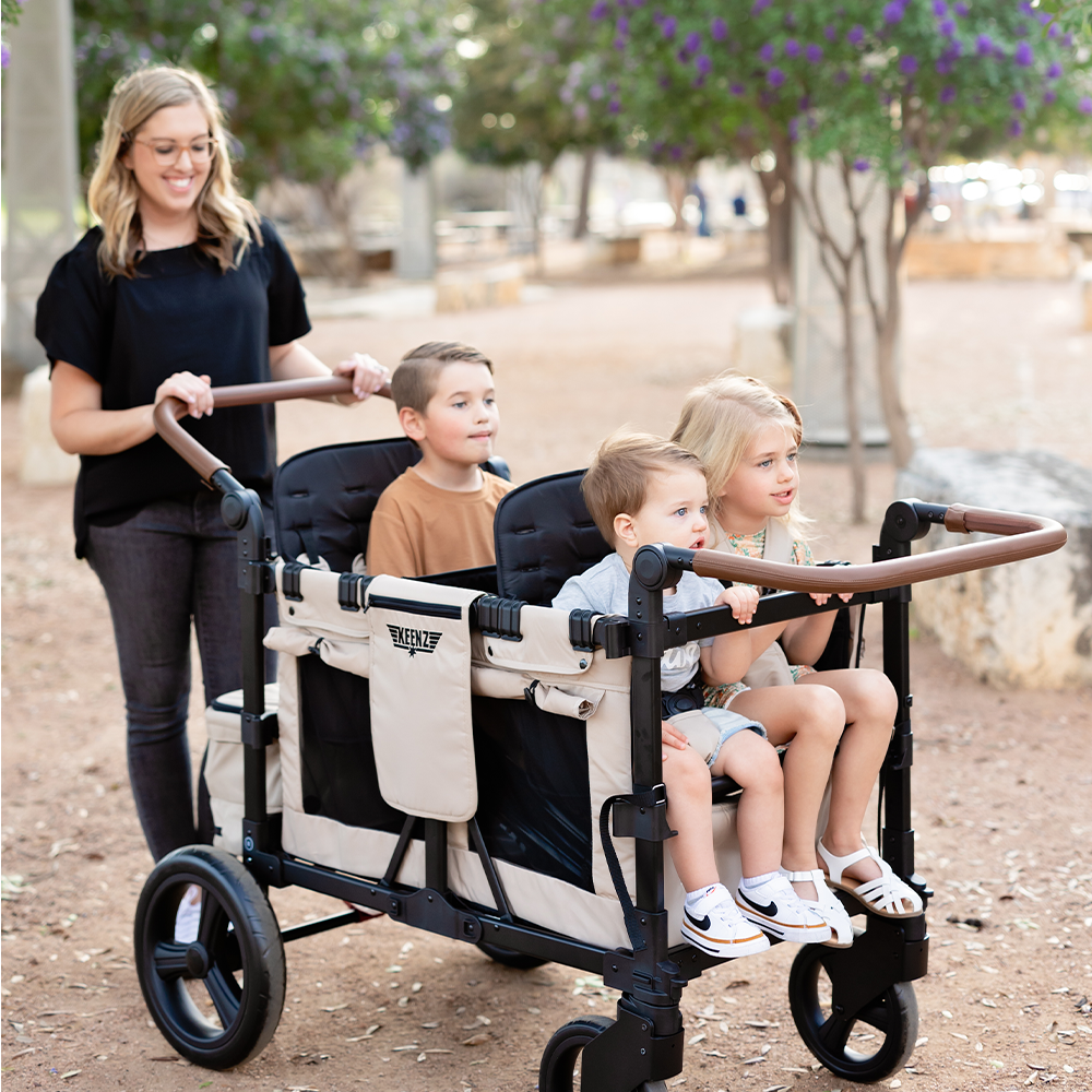 Keenz Vyo͞o The Seating Chameleon Stroller Wagon 4-Passengers – Ivory Soul