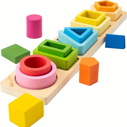 montessori wooden shape toy