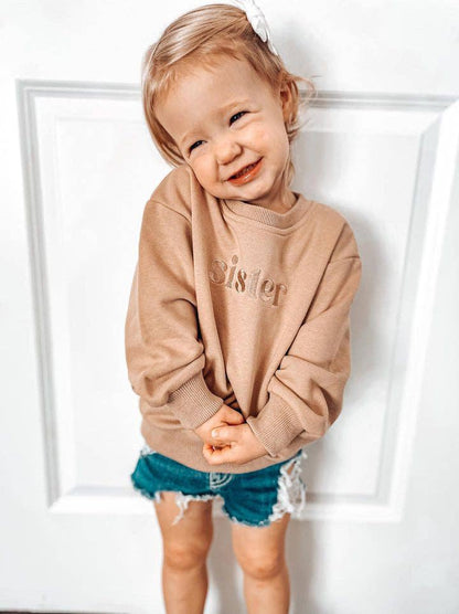 Sister Embroidered Crewneck Sweatshirt